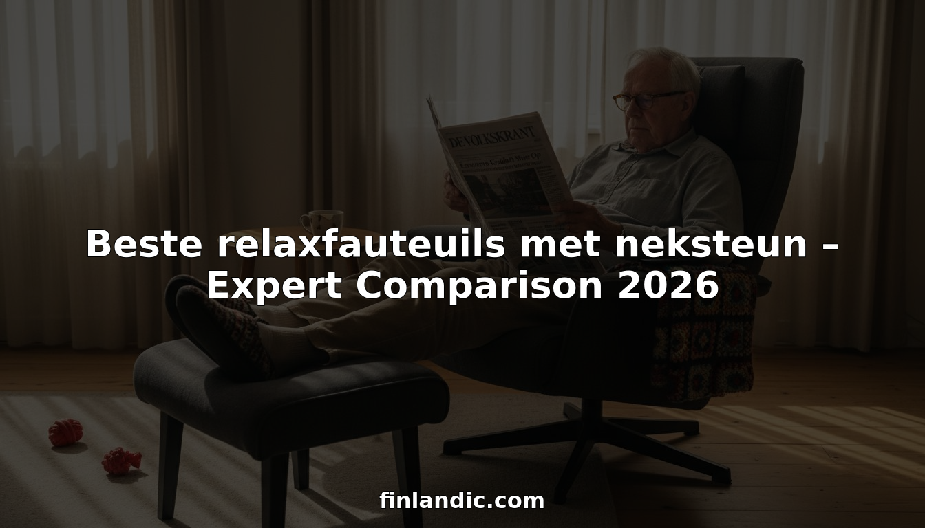 Een oudere man zit lekker achterover in zijn stoel, met een nekkussen voor extra comfort.