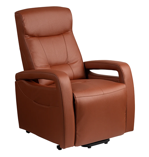 Relax en sta-op stoel verrijdbaar F-502 (2-motorig) bruin PU leder