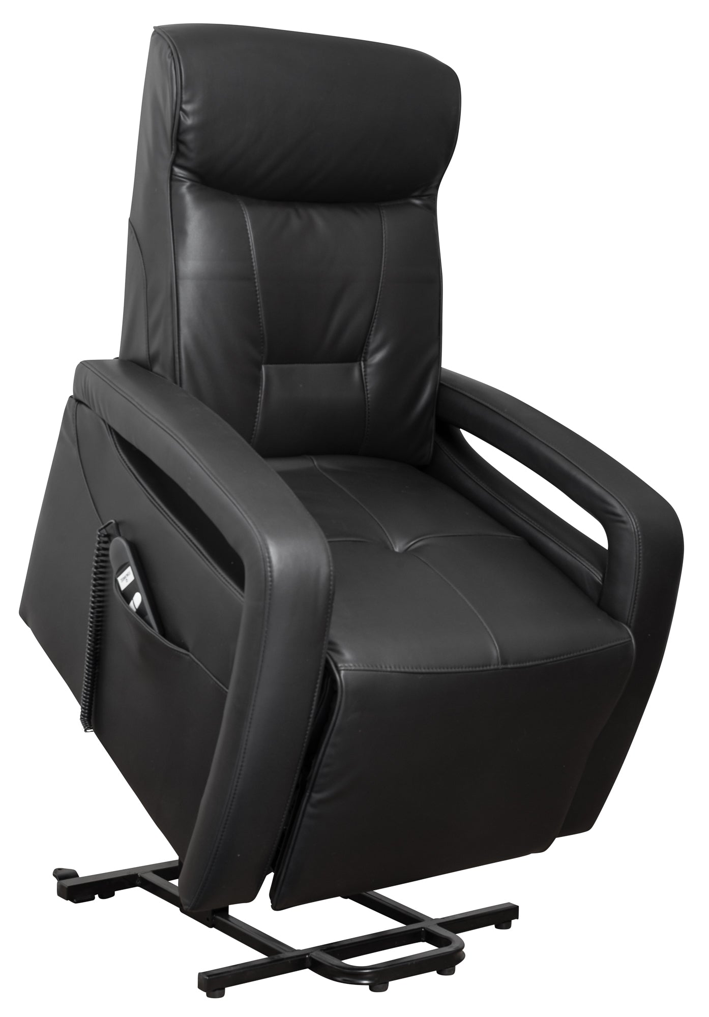 Relax en sta-op stoel Zwart PU Leder verrijdbaar F-501 (1-motorig) - Finlandic