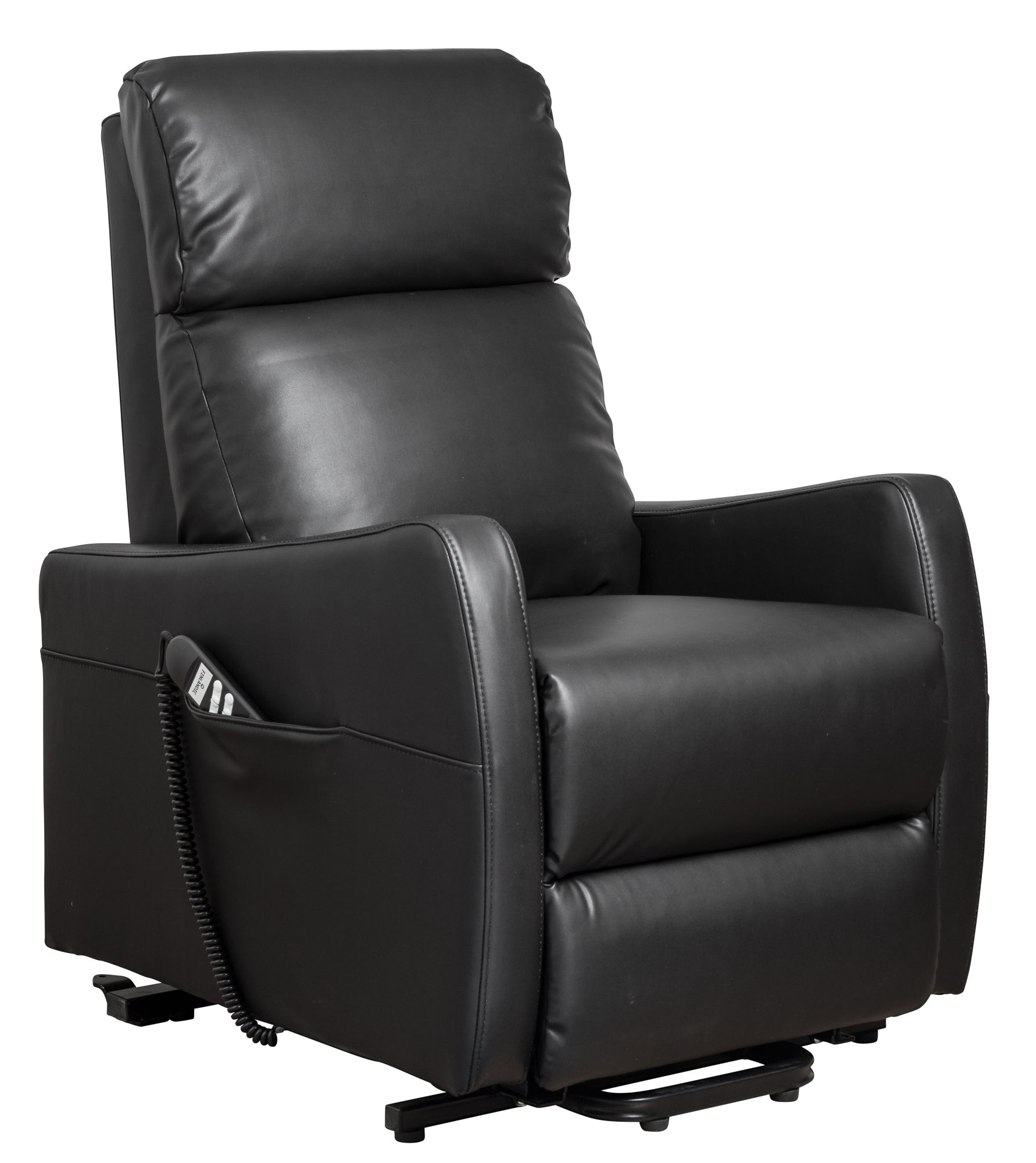 Relax en sta-op stoel zwart PU leder verrijdbaar F-102 (2-motorig) - Finlandic