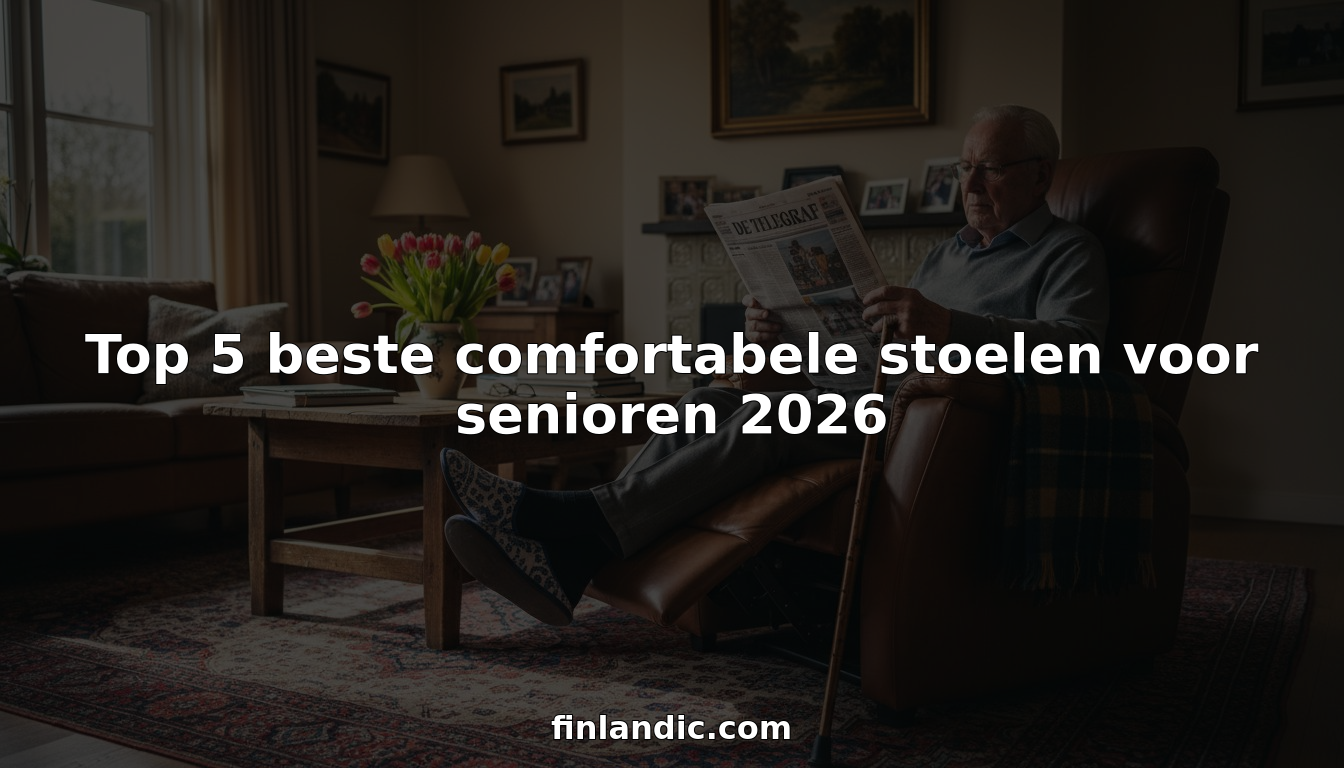 Een oudere geniet van een ontspannen moment in een comfortabele fauteuil in de woonkamer.