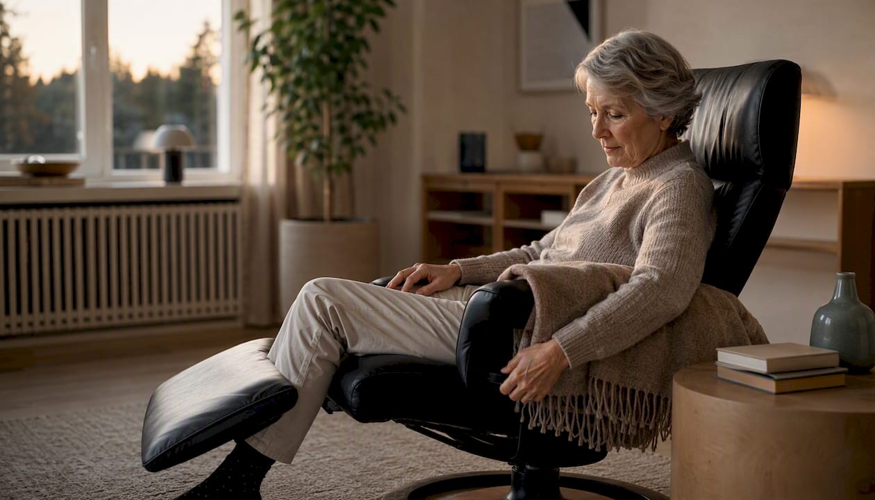 Thuis de hendel van de relaxfauteuil verstellen met je handen.