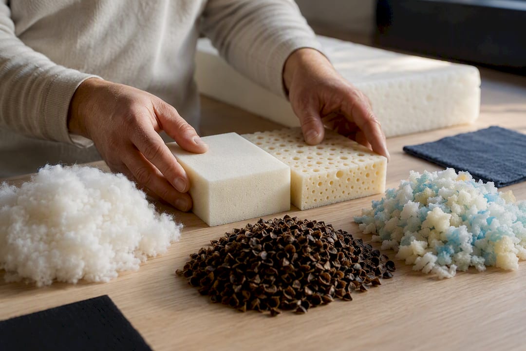 Diverse materialen voor een nekkussen