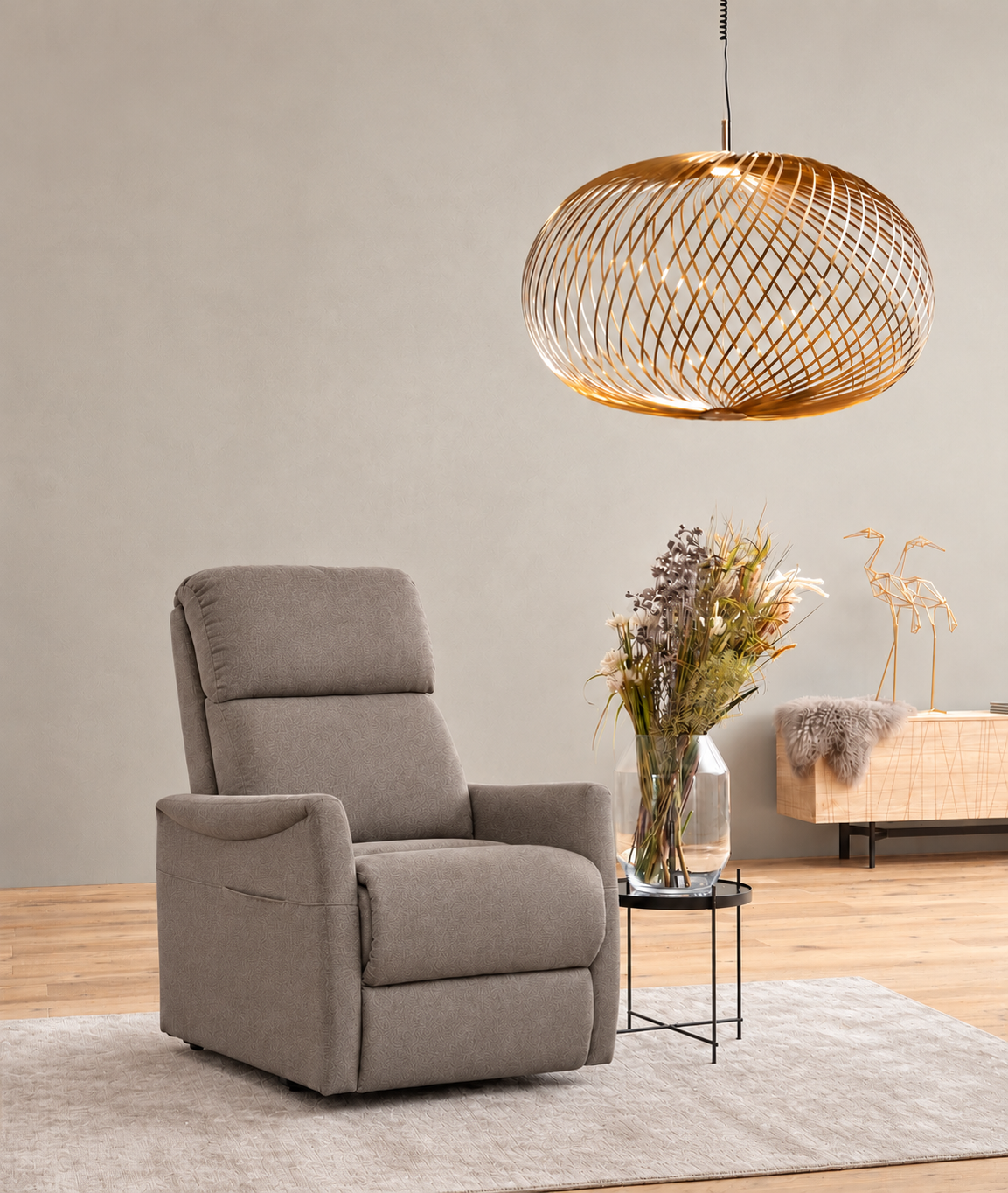 Relax en sta-op stoel F-601 taupe (1-motorig)