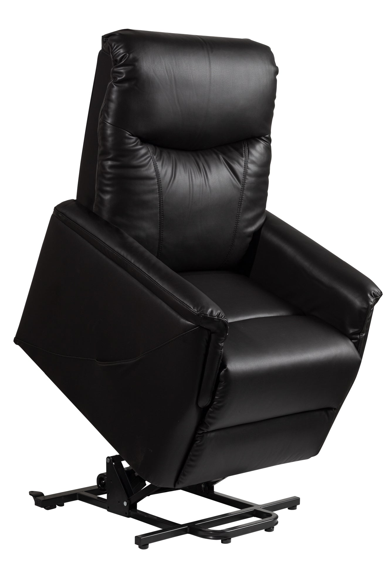 Relax en sta-op stoel Zwart PU Leder verrijdbaar F-302 (2-motorig) - Finlandic