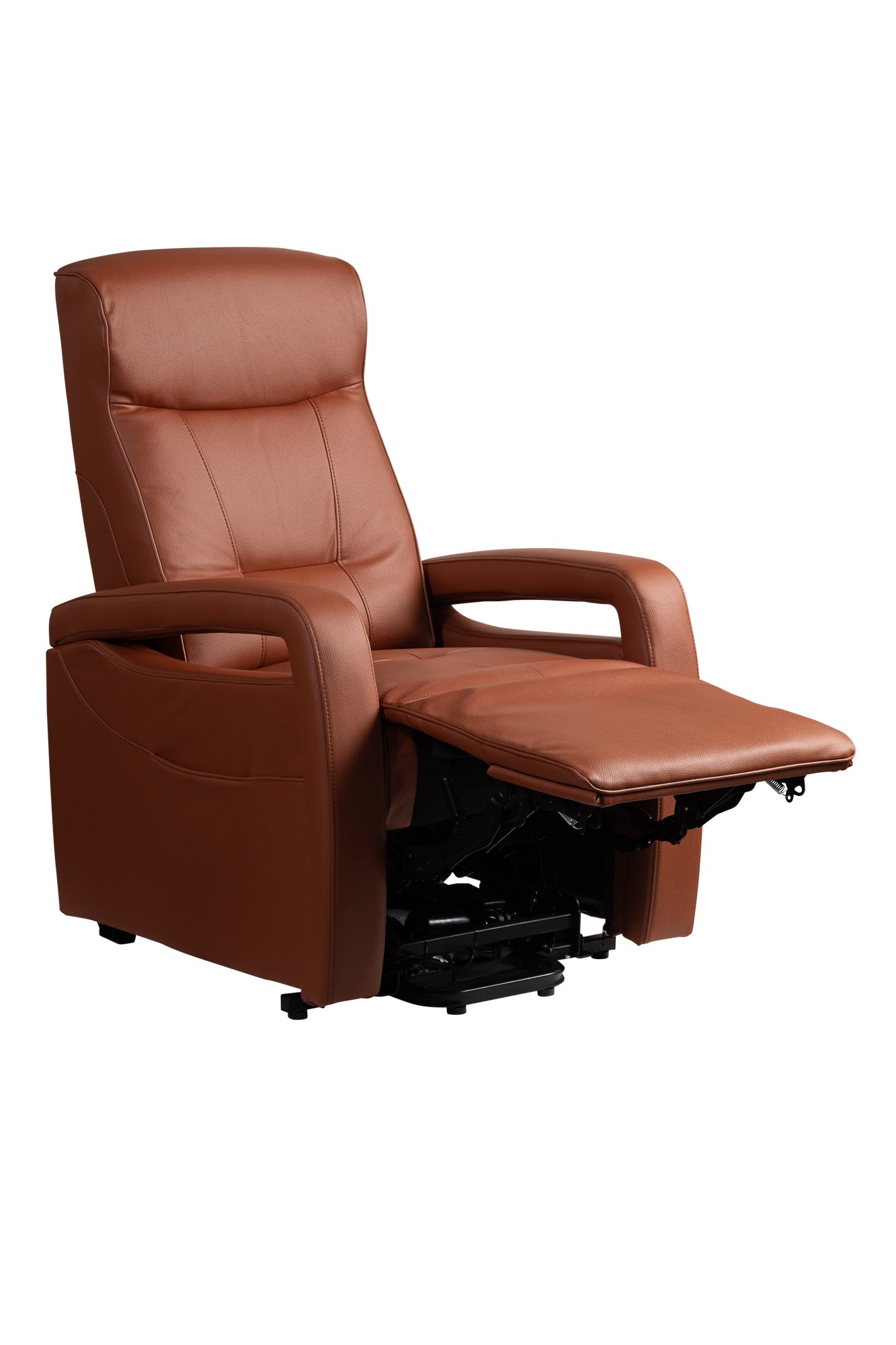 Relax en sta-op stoel verrijdbaar F-502 (2-motorig) bruin PU leder - Finlandic