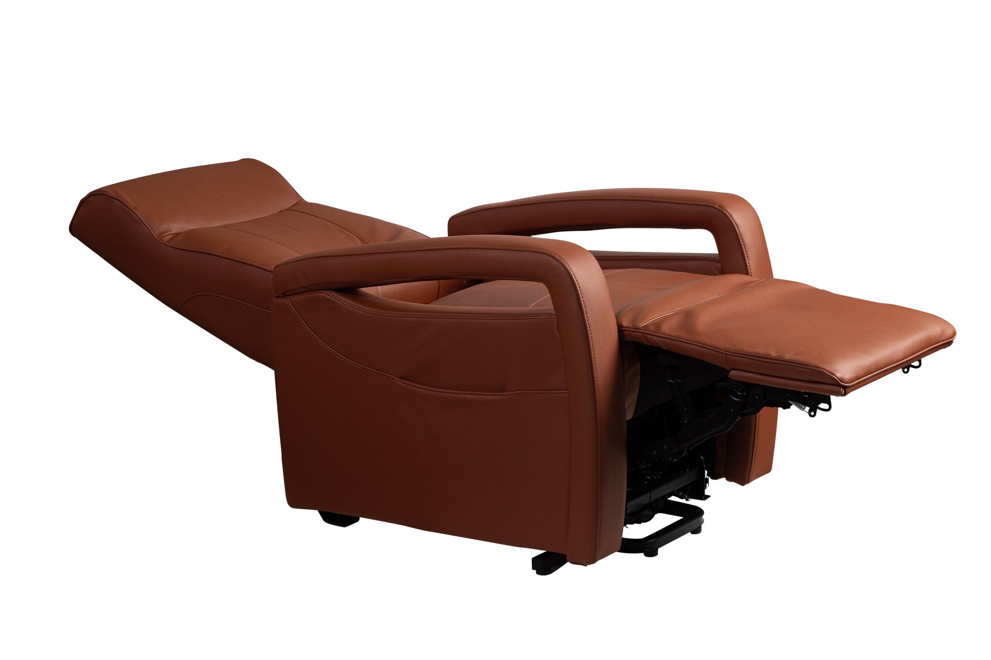 Relax en sta-op stoel verrijdbaar F-502 (2-motorig) bruin PU leder - Finlandic