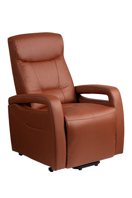 Relax en sta-op stoel verrijdbaar F-502 (2-motorig) bruin PU leder