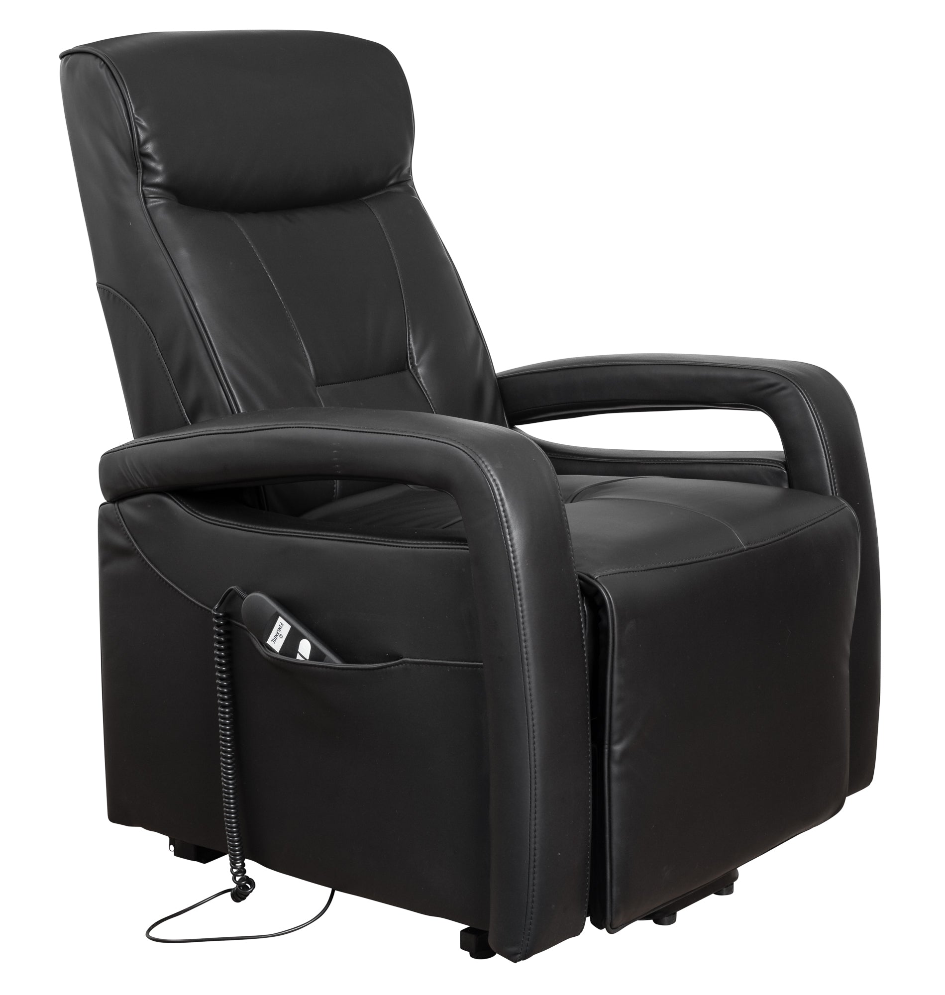 Relax en sta-op stoel Zwart PU Leder verrijdbaar F-501 (1-motorig) - Finlandic