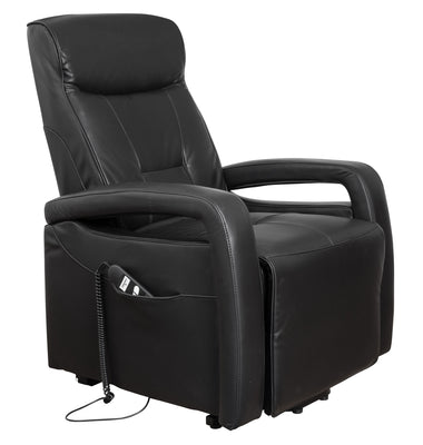 Relax- und Fernsehsessel mit Aufstehhilfe Schwarz PU-Leder mobil F-502 (2 Motoren)