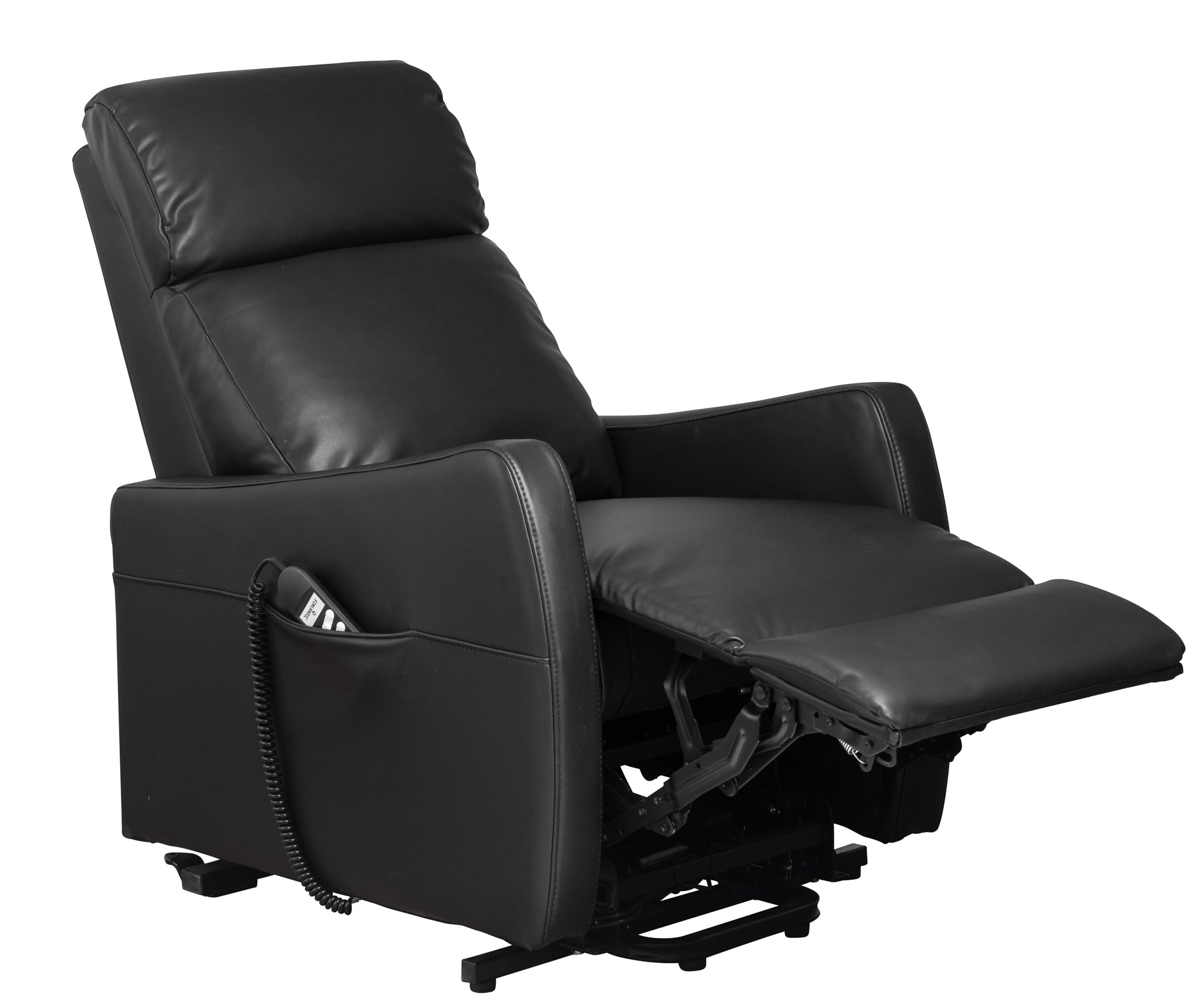 Relax en sta-op stoel zwart PU leder verrijdbaar F-102 (2-motorig) - Finlandic