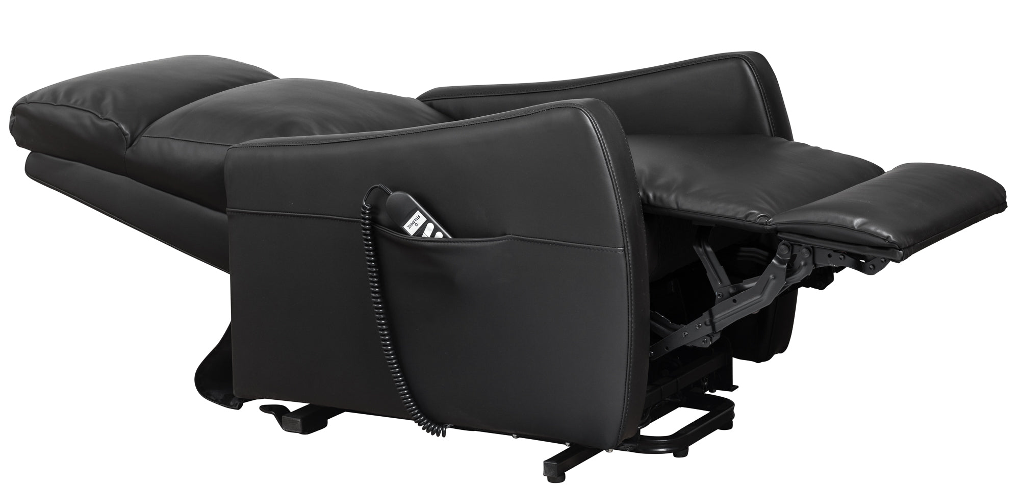 Relax en sta-op stoel zwart PU leder verrijdbaar F-102 (2-motorig) - Finlandic