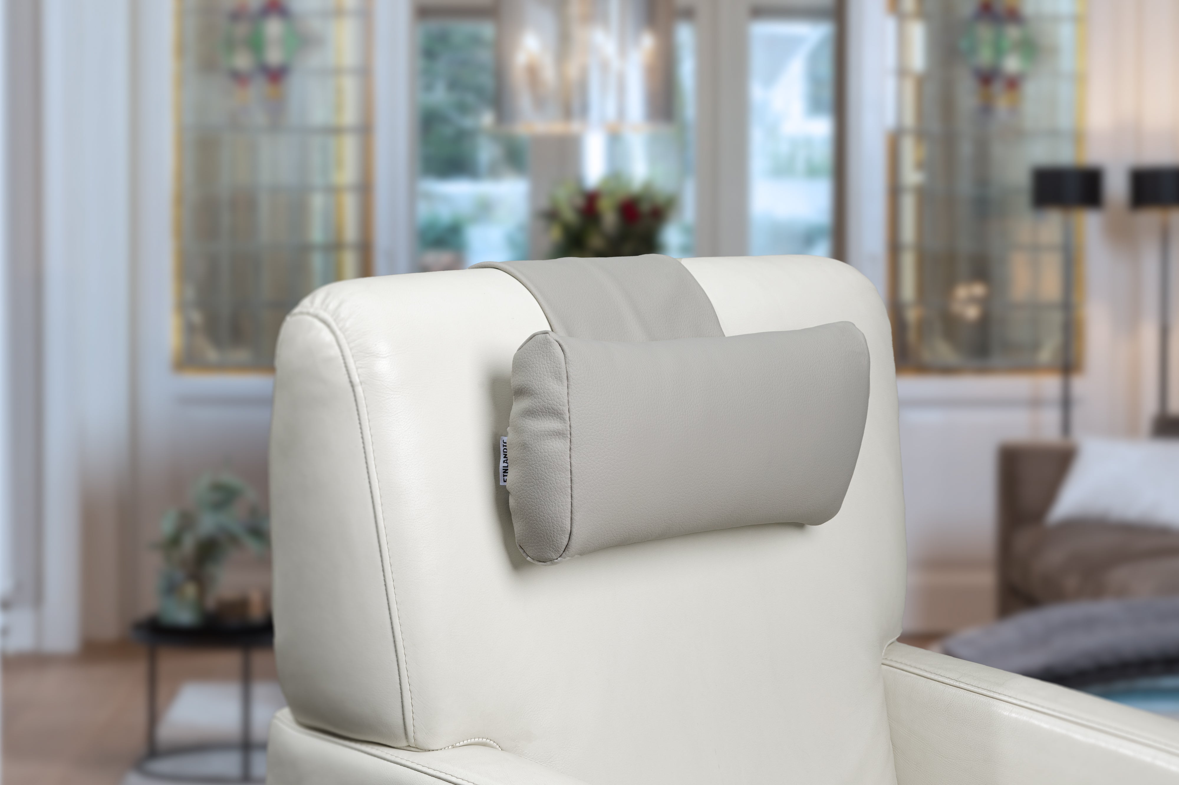 Hoofdkussen F02 reinigbaar kiezel beige PU leder - Finlandic