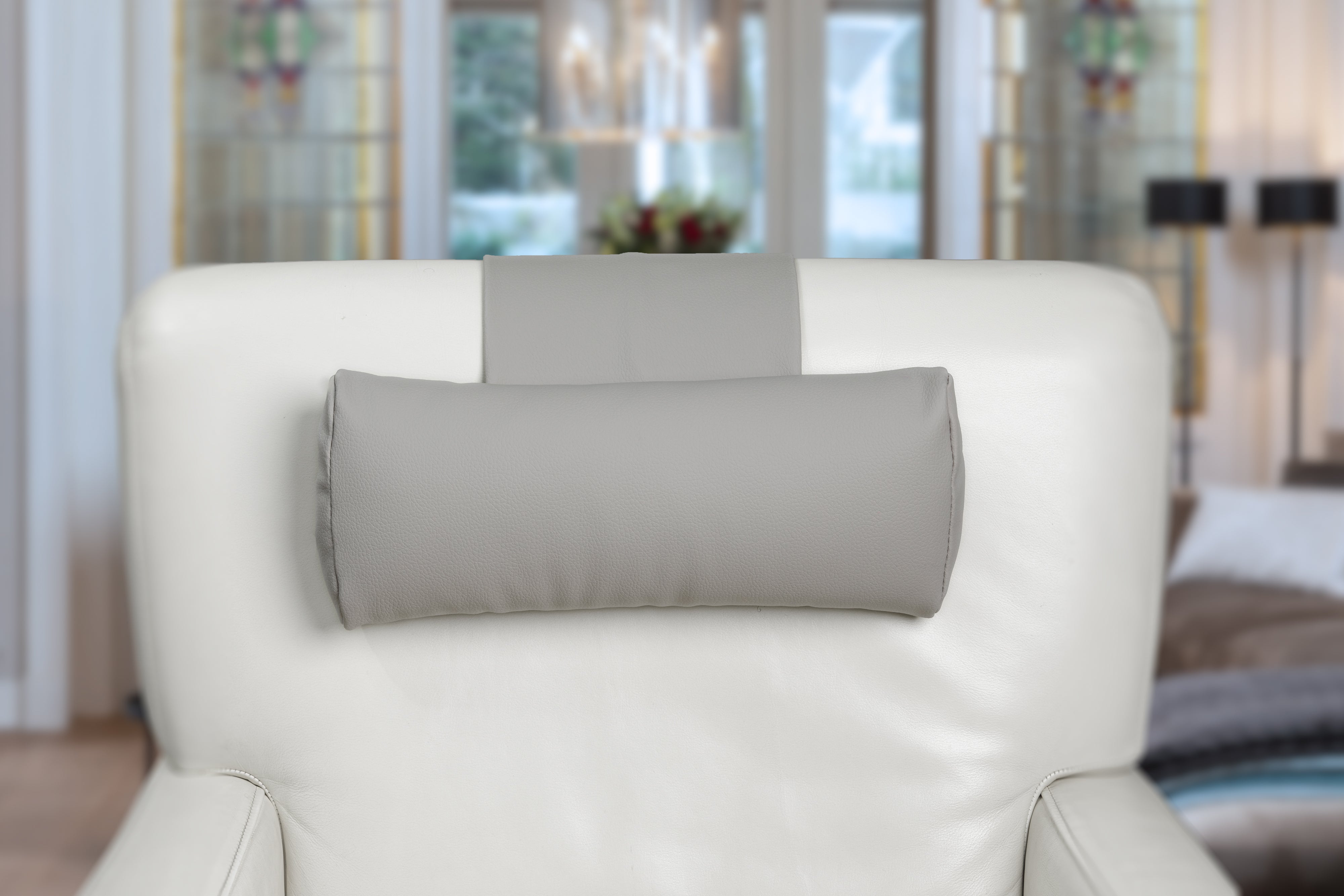 Hoofdkussen F02 reinigbaar kiezel beige PU leder - Finlandic