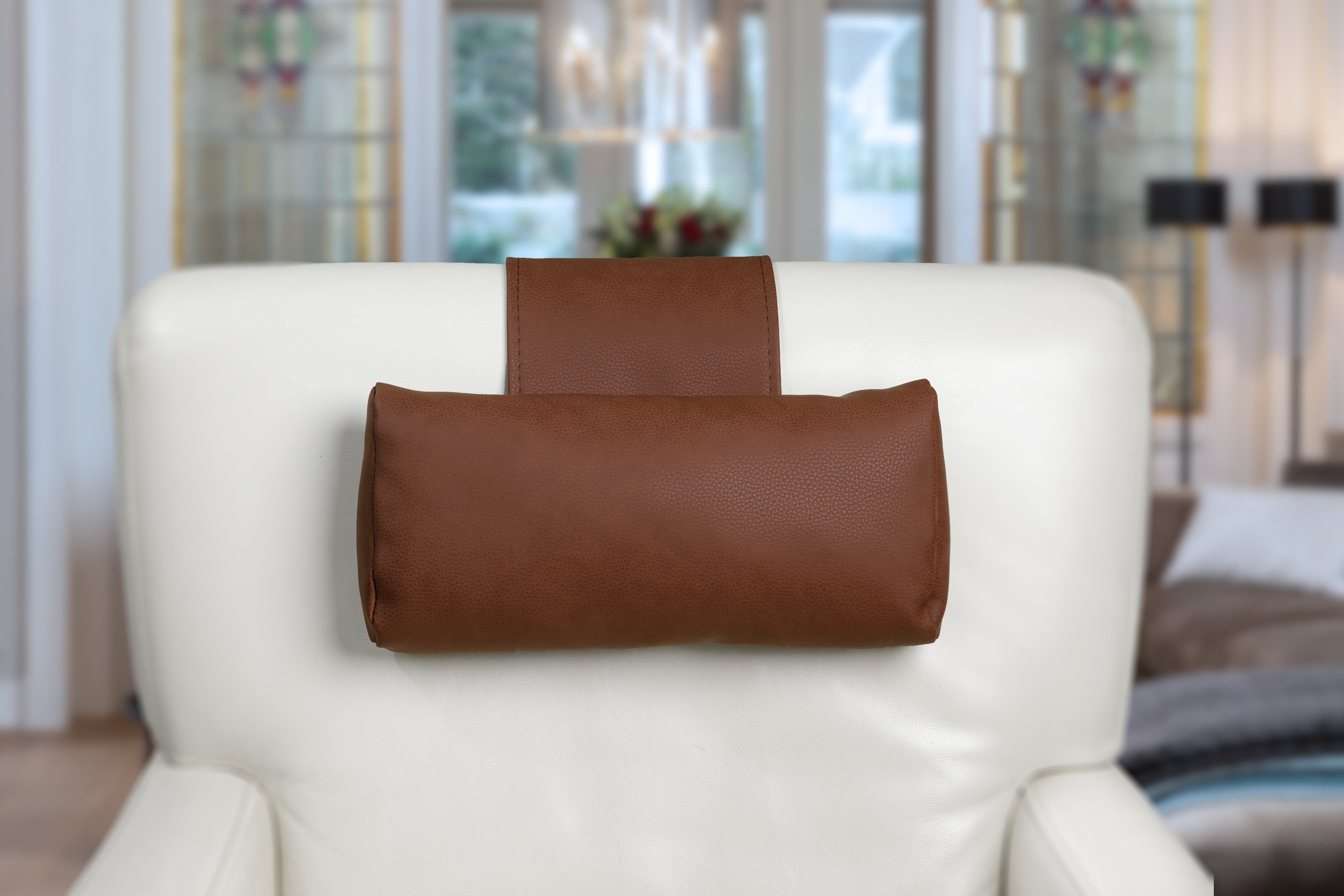 Hoofdkussen F04 reinigbaar cognac PU leder - Finlandic