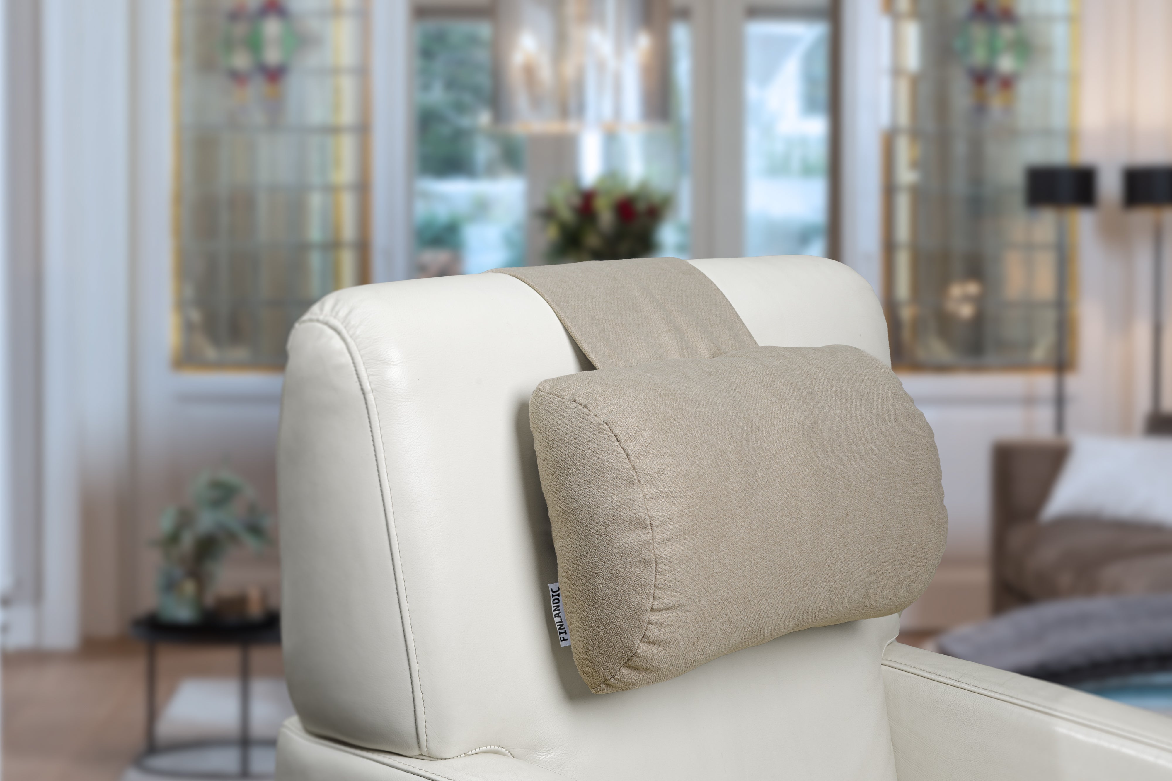 Hoofdkussen F01 beige - voor relax fauteuil - Finlandic