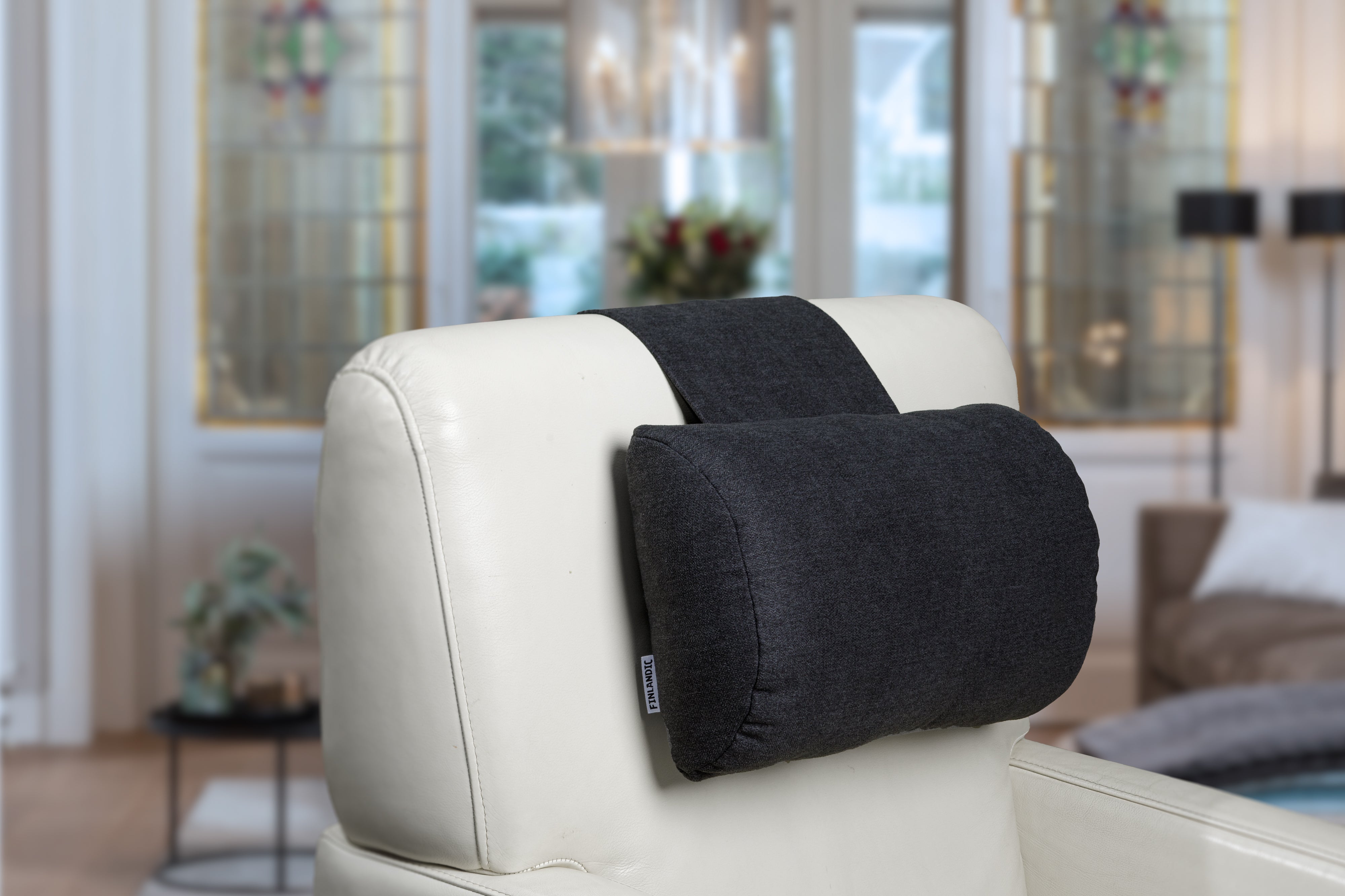 Hoofdkussen F01 donkergrijs - voor relax fauteuil - Finlandic