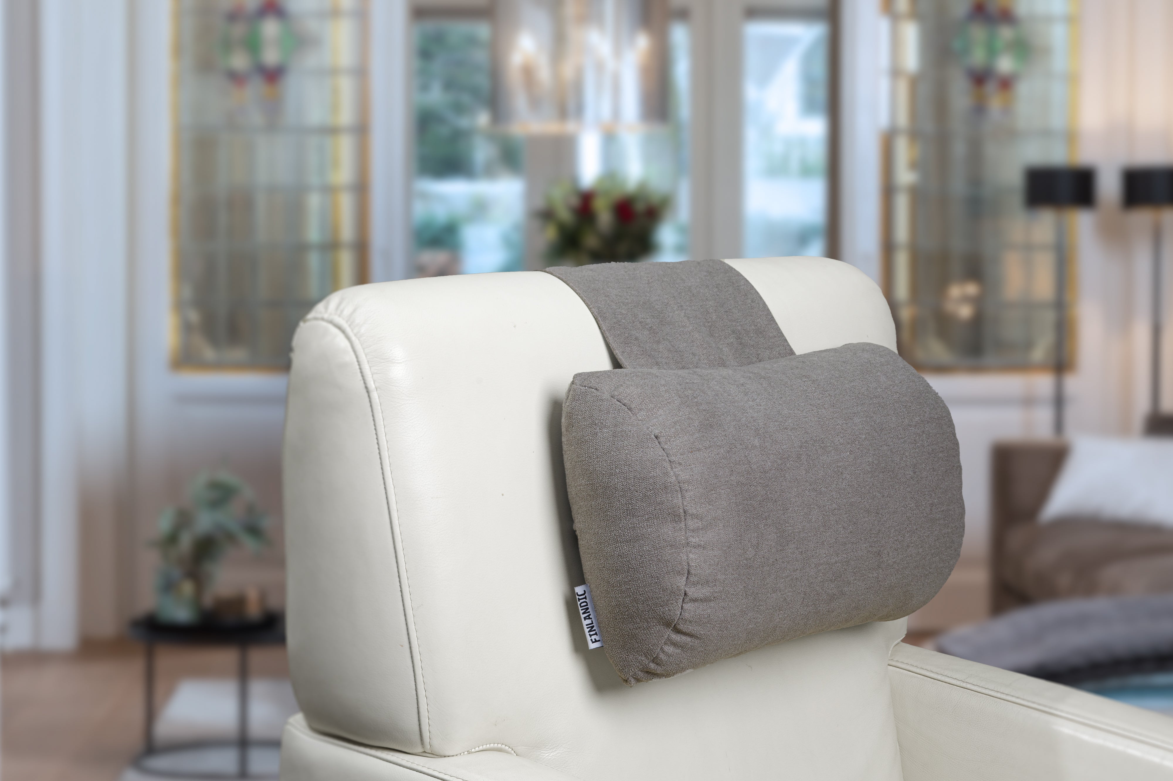 Hoofdkussen F01 taupe - voor relax fauteuil - Finlandic