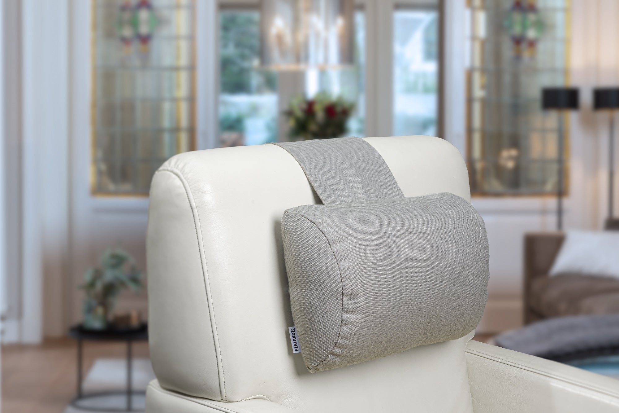 Hoofdkussen F01 wasbaar canvas beige - Finlandic