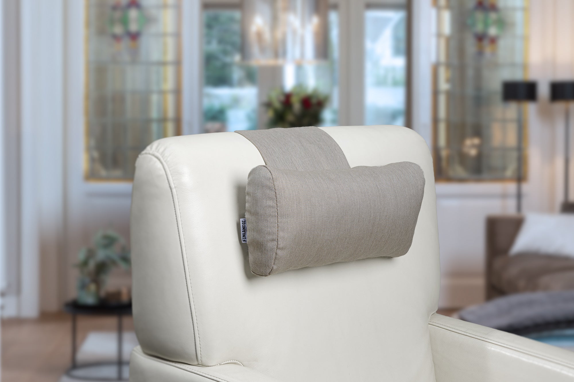 Hoofdkussen F02 wasbaar camel beige - Finlandic