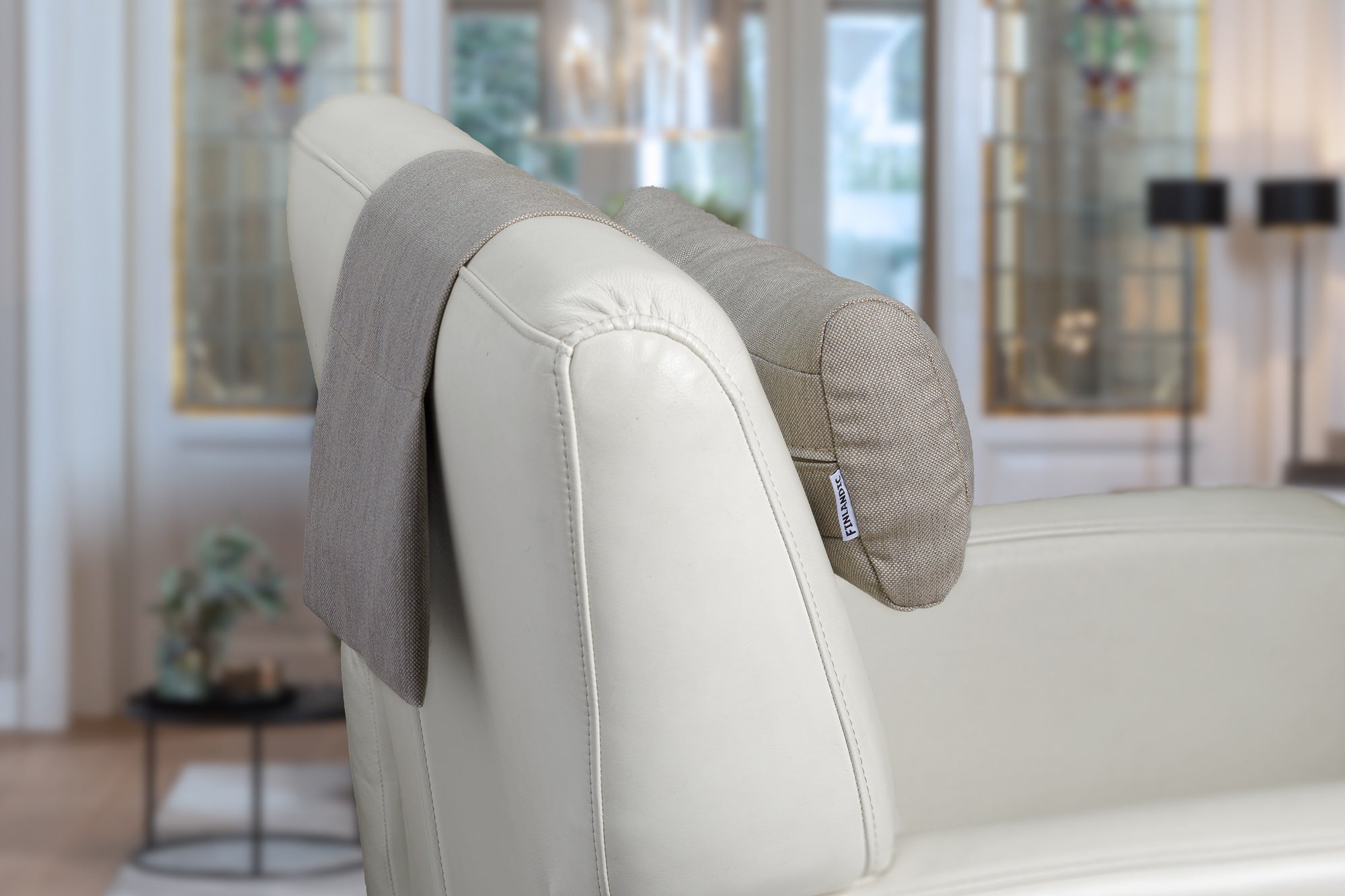 Hoofdkussen F02 wasbaar camel beige - Finlandic